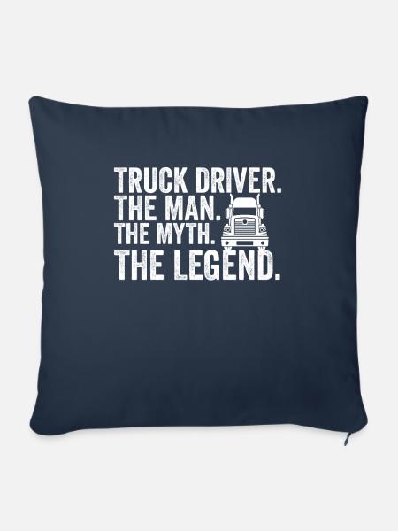 Lkw-Fahrer Lastkraftwagen Fahrer Diesel - Sofakissenbezug 45 x 45 cm - Navy