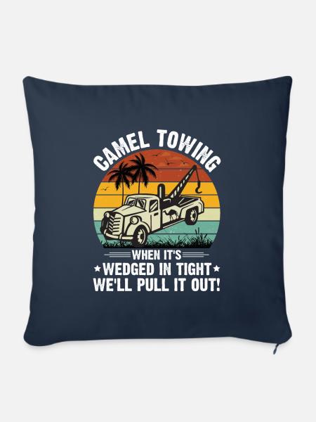 Cooles Cartoon-Kamel-Abschleppen - Sofakissenbezug 45 x 45 cm - Navy