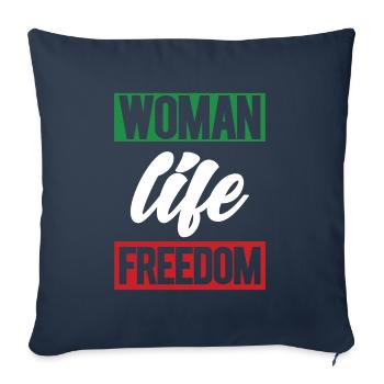 Femmes Vie Liberté Iranienne Mahsa Amini Iran - Housse de coussin décorative 45 x 45 cm - bleu marine - Devant
