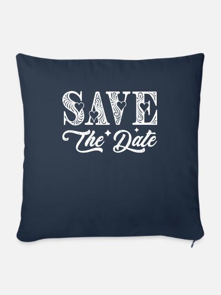 Save the date - Sofakissenbezug 45 x 45 cm - Navy