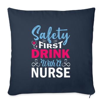 Arzthelferin Krankenpflegerin Arztpraxis Nadel - Sofakissenbezug 45 x 45 cm - Navy - Vorne