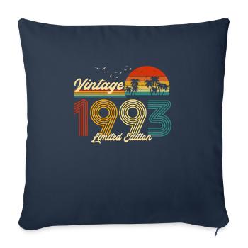 Vintage 1993 Cadeau en édition limitée pour anniversaire - Housse de coussin décorative 45 x 45 cm - bleu marine - Devant