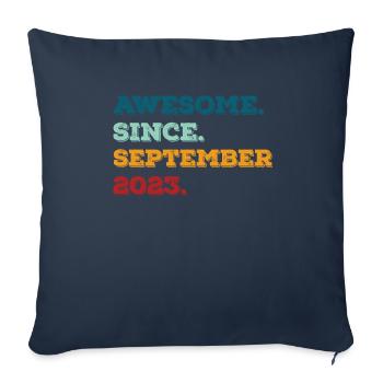 Anniversaire septembre 2023 Naissance Année de naissance - Housse de coussin décorative 45 x 45 cm - bleu marine - Devant