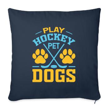 Eishockey Verein Team Sport Geschenk Hund Hunde - Sofakissenbezug 45 x 45 cm - Navy - Vorne
