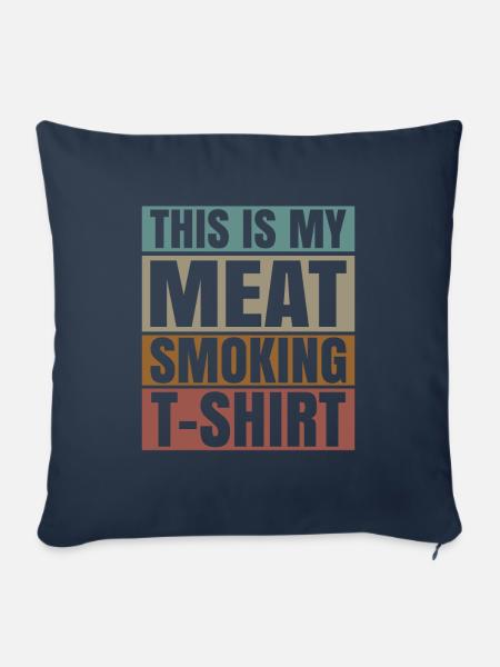 Fleisch Räuchern - Sofakissenbezug 45 x 45 cm - Navy