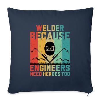 Schweißer Beruf Hitze Stahl Gas WIG MAG Schweißen - Sofakissenbezug 45 x 45 cm - Navy - Vorne