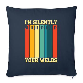 Welder Profession Heat Steel Gas TIG MAG Welding - Sofa pillowcase 17,3'' x 17,3'' (45 x 45 cm) - navy - Front
