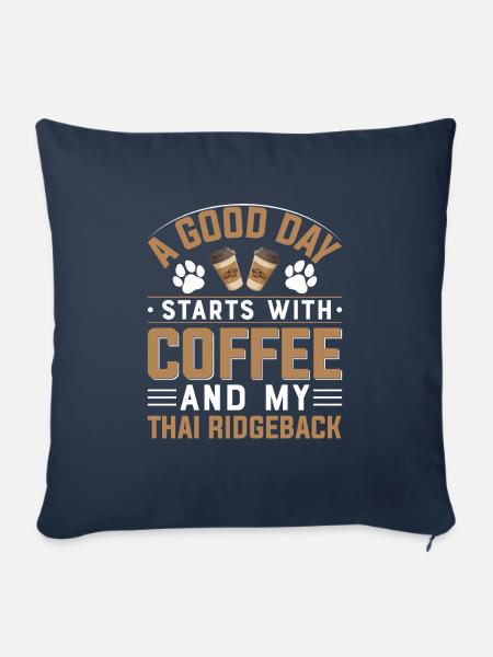 Thai Ridgeback Kaffee Trinken Koffein Hunde - Sofakissenbezug 45 x 45 cm - Navy