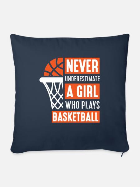 Basketball Mädchen Streetball - Sofakissenbezug 45 x 45 cm - Navy