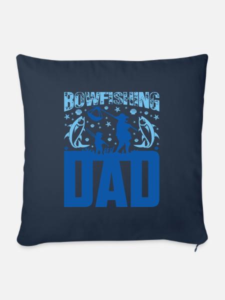 Bogenfischer Bogenfischen Bogenangeln Vater Papa - Sofakissenbezug 45 x 45 cm - Navy