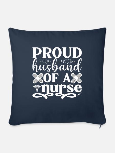 Ehemann einer Krankenschwester - Sofakissenbezug 45 x 45 cm - Navy