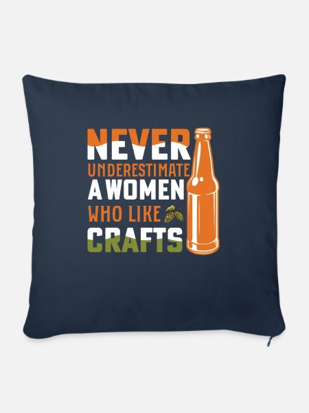 Bierbrauen Bierbrauer Frau - Sofakissenbezug 45 x 45 cm - Navy