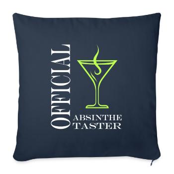 Official taster absinthe - Housse de coussin décorative 45 x 45 cm - bleu marine - Devant