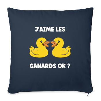 J'aime les canards - Housse de coussin décorative 45 x 45 cm - bleu marine - Devant