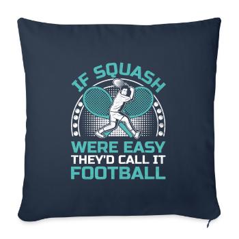 Joueur de squash Joueur de squash Joueur de tennis Raquetball Spor - Housse de coussin décorative 45 x 45 cm - bleu marine - Devant