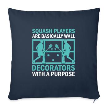 Joueur de squash Joueur de squash Joueur de tennis Raquetball Spor - Housse de coussin décorative 45 x 45 cm - bleu marine - Devant
