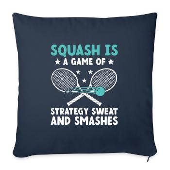 Joueur de squash Joueur de squash Joueur de tennis Raquetball Spor - Housse de coussin décorative 45 x 45 cm - bleu marine - Devant