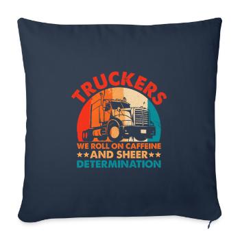 Trucker Driving Dad Trucker Father Truck Driver - Sofa pillowcase 17,3'' x 17,3'' (45 x 45 cm) - navy - Front