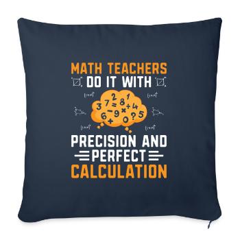Professeur de mathématiques Professeur d’école Professeur de mathématiques drôle S - Housse de coussin décorative 45 x 45 cm - bleu marine - Devant
