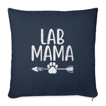 Lab Mama Labrador Retriever Labradors Chien Retrieve - Housse de coussin décorative 45 x 45 cm - bleu marine - Devant