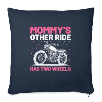 L’autre manège de maman a un moteur de moto à deux roues - Housse de coussin décorative 45 x 45 cm - bleu marine - Devant