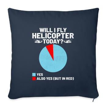Vais-je piloter un hélicoptère aujourd’hui hélicoptères Aviator Pi - Housse de coussin décorative 45 x 45 cm - bleu marine - Devant