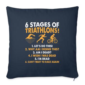 6 Stages Of Triathlons Triathlon Swim Bike Run Tri - Sofa pillowcase 17,3'' x 17,3'' (45 x 45 cm) - navy - Front