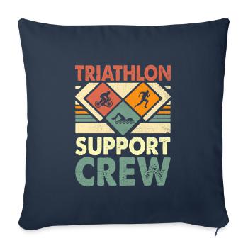 Triathlon Support Crew Swim Bike Run Triathlete - Sofa pillowcase 17,3'' x 17,3'' (45 x 45 cm) - navy - Front