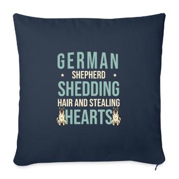 Deutscher Schäferhund, der Haare verliert und Herzen stiehlt - Sofakissenbezug 45 x 45 cm - Navy - Vorne
