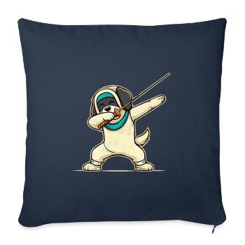Doublage Chien Escrimeur Clôture Épée Épée Escrime - Housse de coussin décorative 45 x 45 cm - bleu marine - Devant