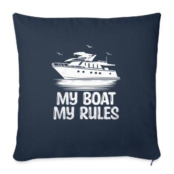 Mon bateau Mes règles Pédalo - Housse de coussin décorative 45 x 45 cm - bleu marine - Devant