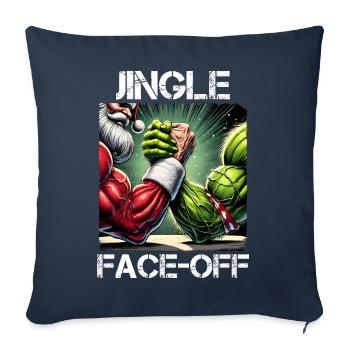 Musculation Gym Père Noël Noël Humour - Housse de coussin décorative 45 x 45 cm - bleu marine - Devant