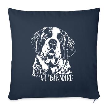 ST. BERNARD loved by a St Bernard Wilsigns - Sofa pillowcase 17,3'' x 17,3'' (45 x 45 cm) - navy - Front
