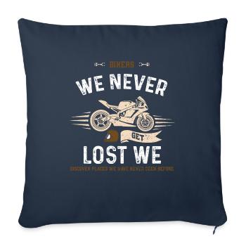 Bikers We Never Get Lost We Disc... - Sofakissenbezug 45 x 45 cm - Navy - Vorne