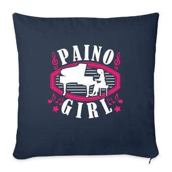 Fille de Piano Pianiste Grand piano Piano Girl - Housse de coussin décorative 45 x 45 cm - bleu marine - Devant