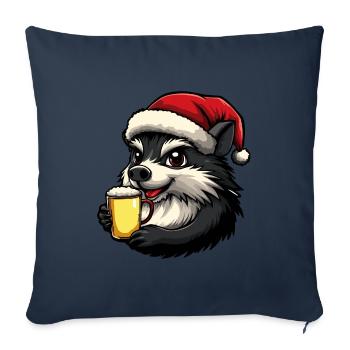 Igel Weihnachten Bier Lustig - Sofakissenbezug 45 x 45 cm - Navy - Vorne