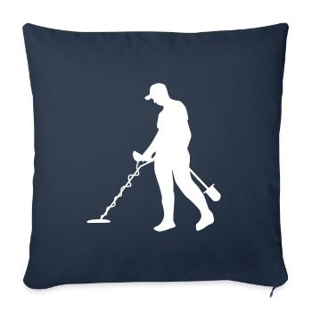 Schatzsucher und Sondler mit dem Metalldetektor - Sofakissenbezug 45 x 45 cm - Navy - Vorne
