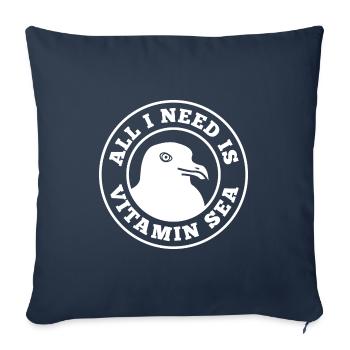 Vitamin Sea Wortspiel Northern Germany Saying - Sofa pillowcase 17,3'' x 17,3'' (45 x 45 cm) - navy - Front