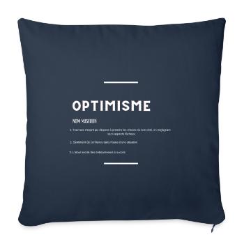 optimisme -spécial entrepreneur(e) - Housse de coussin décorative 45 x 45 cm - bleu marine - Devant