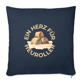 Ein Herz für Heuroller L - Sofakissenbezug 45 x 45 cm - Navy - Vorne