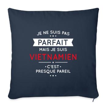 Je ne suis pas parfait mais je suis Vietnamien - Housse de coussin décorative 45 x 45 cm - bleu marine - Devant