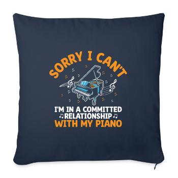 Désolé, je ne peux pas, je suis dans une relation engagée avec - Housse de coussin décorative 45 x 45 cm - bleu marine - Devant
