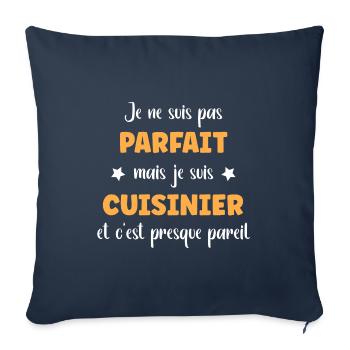 cuisinier - Housse de coussin décorative 45 x 45 cm - bleu marine - Devant