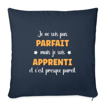 apprenti - Housse de coussin décorative 45 x 45 cm - bleu marine - Devant
