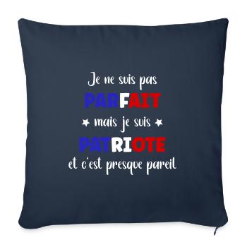 Parfait patriote - Housse de coussin décorative 45 x 45 cm - bleu marine - Devant