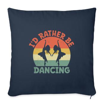 Je préfère danser pour danser - Housse de coussin décorative 45 x 45 cm - bleu marine - Devant