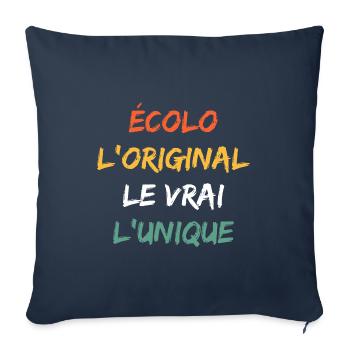 écologiste - Housse de coussin décorative 45 x 45 cm - bleu marine - Devant