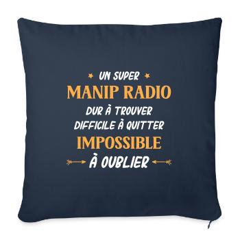 Un manip radio adjoint - Housse de coussin décorative 45 x 45 cm - bleu marine - Devant