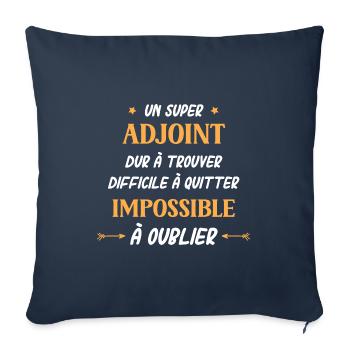 Un super adjoint - Housse de coussin décorative 45 x 45 cm - bleu marine - Devant