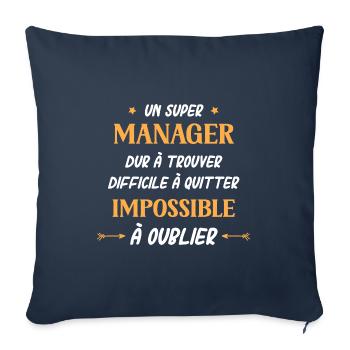 Super manager - Housse de coussin décorative 45 x 45 cm - bleu marine - Devant